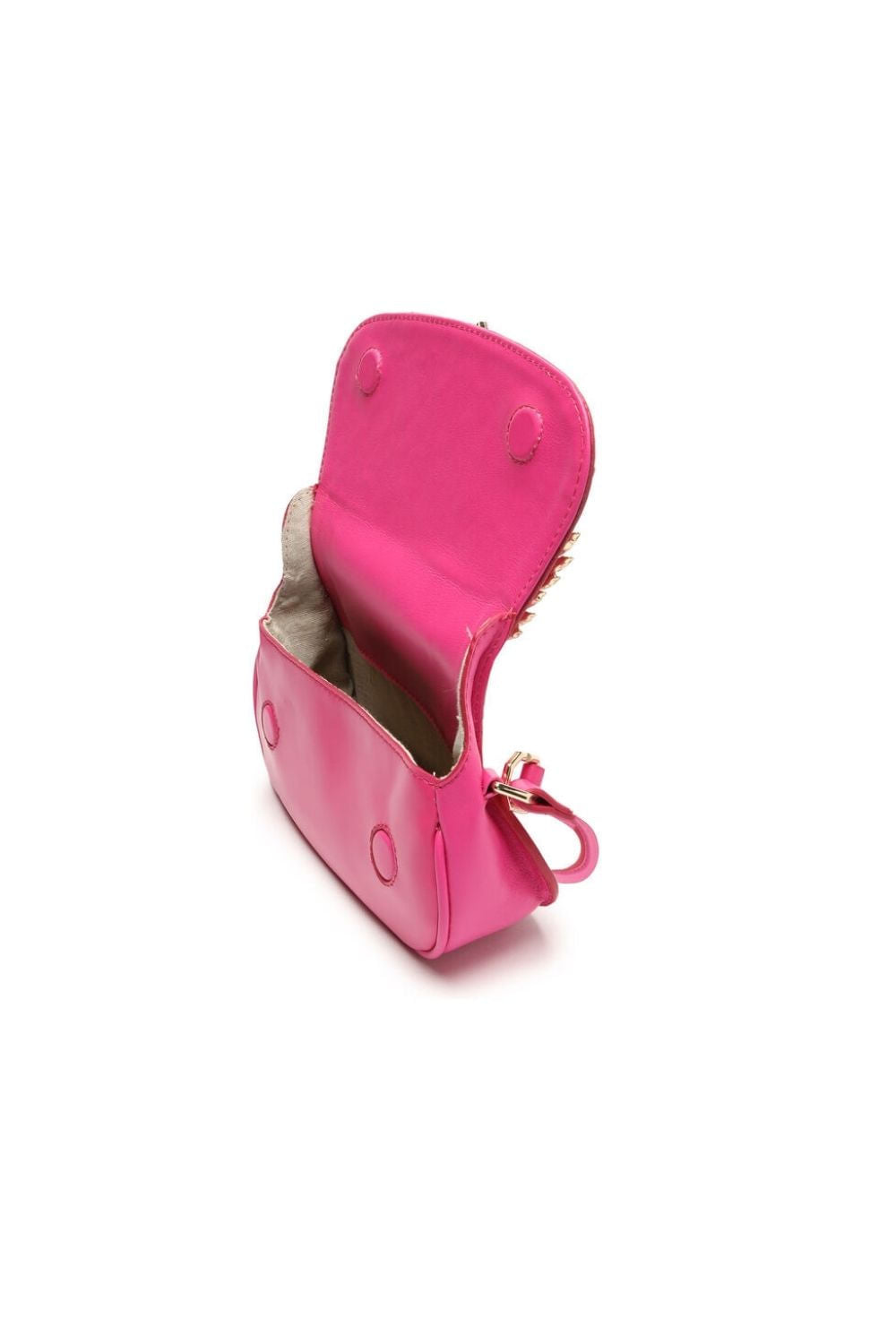 BOLSA TIRACOLO COURO CRISTAL PEQUENA PINK