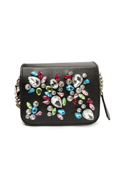 MINI BAG TIRACOLO COURO SAFIRA PRETO