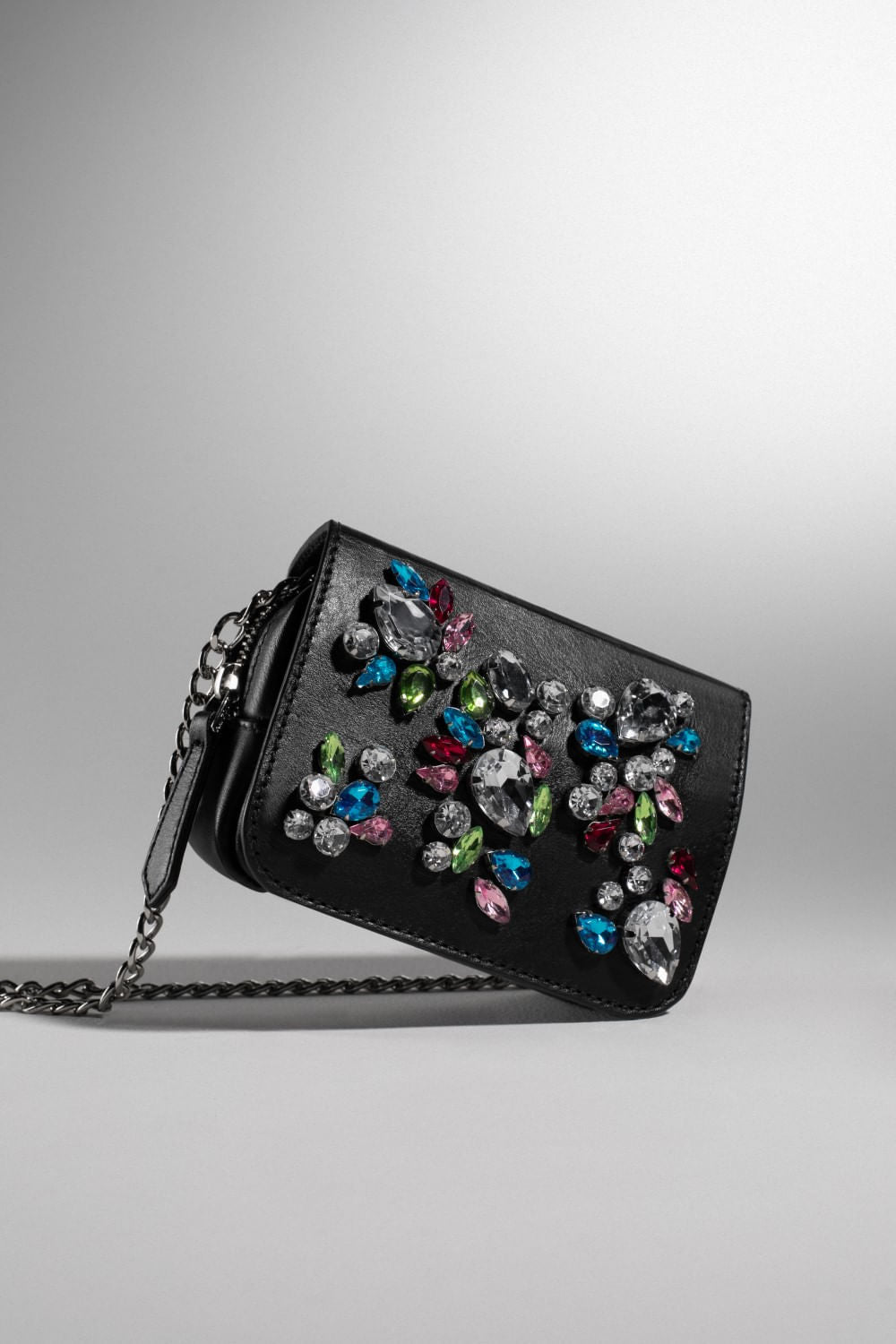MINI BAG TIRACOLO COURO SAFIRA PRETO
