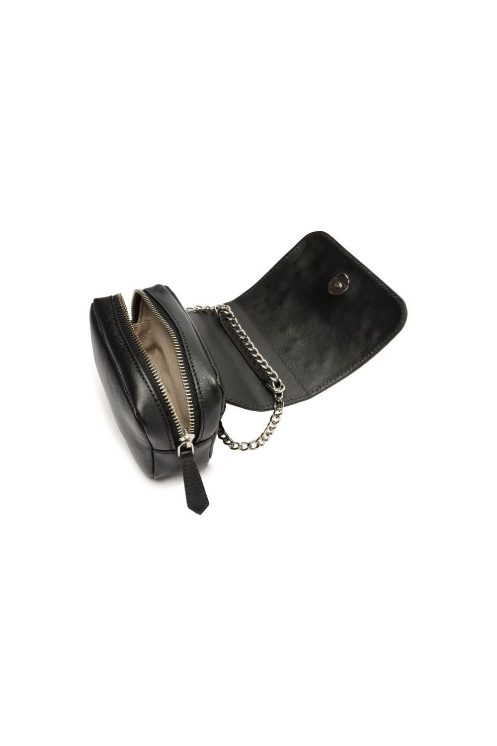 MINI BAG TIRACOLO COURO SAFIRA PRETO