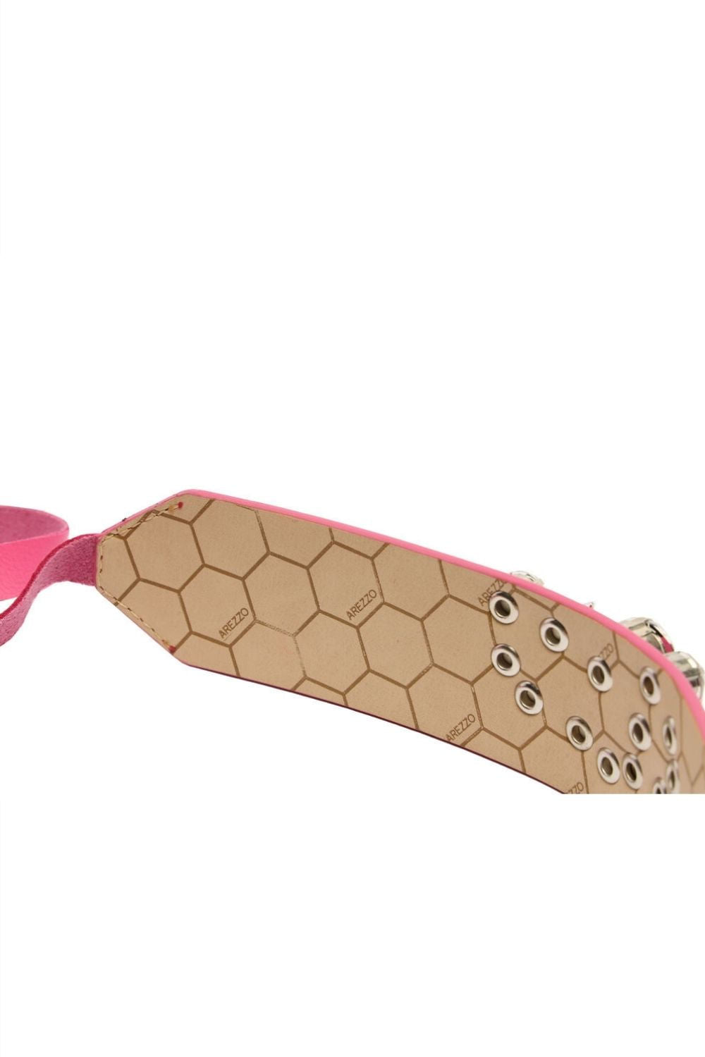 Cinto couro safira largo pink