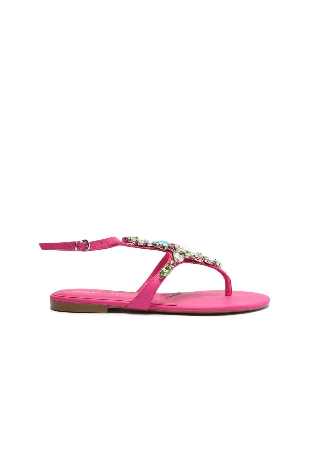 SANDÁLIA RASTEIRA COURO PEDRARIA PINK