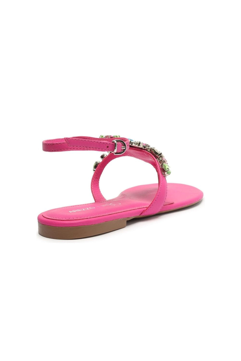 SANDÁLIA RASTEIRA COURO PEDRARIA PINK