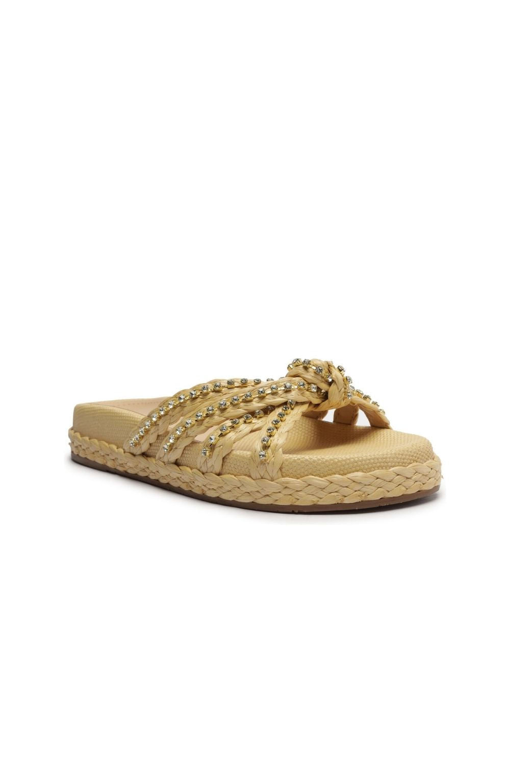 SANDÁLIA PALHA FLATFORM PEDRARIAS NUDE