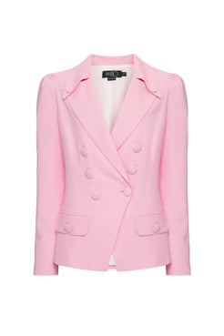 Blazer acinturado linho french rosa