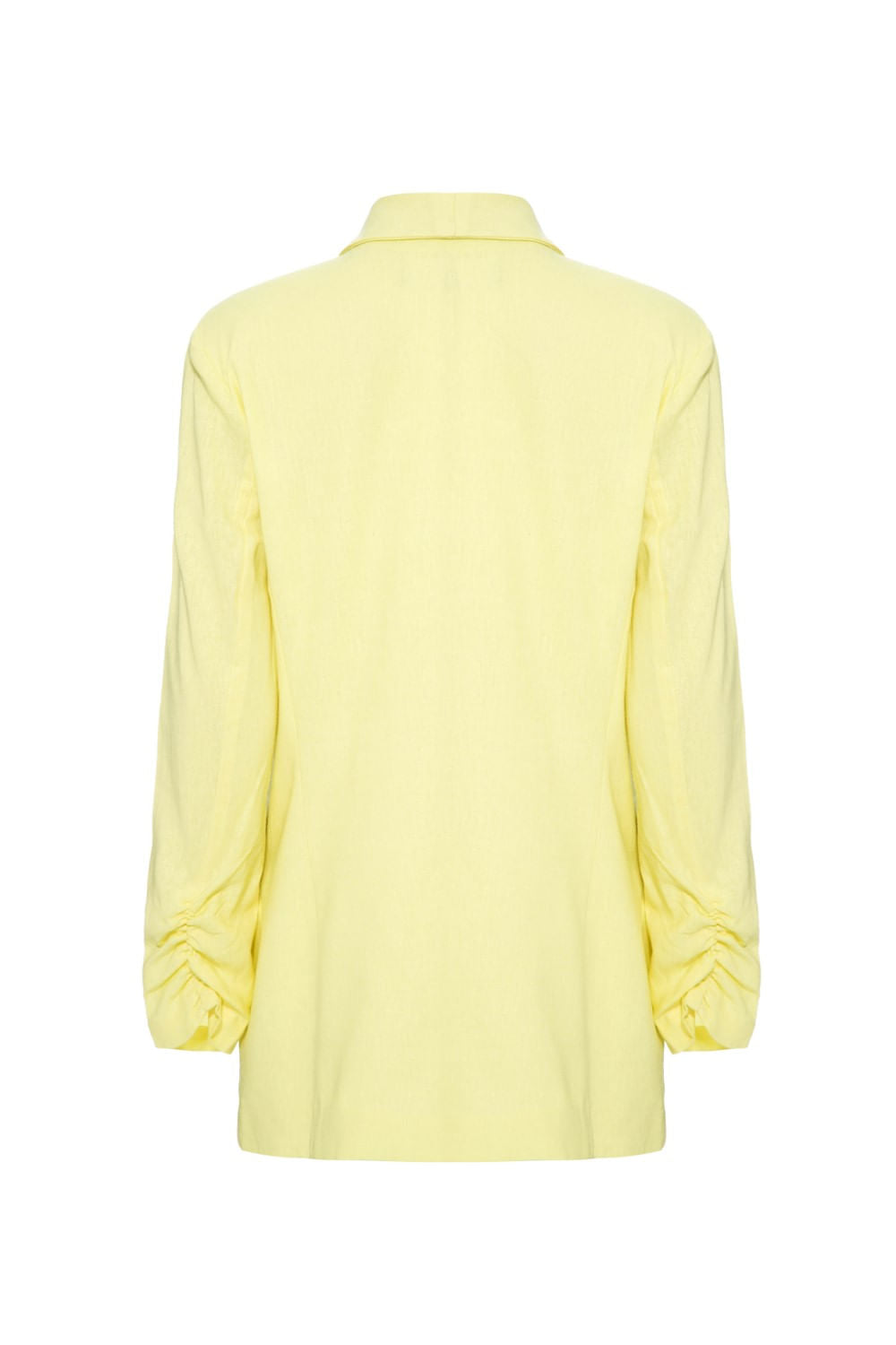 Blazer flor linho balneário amarelo