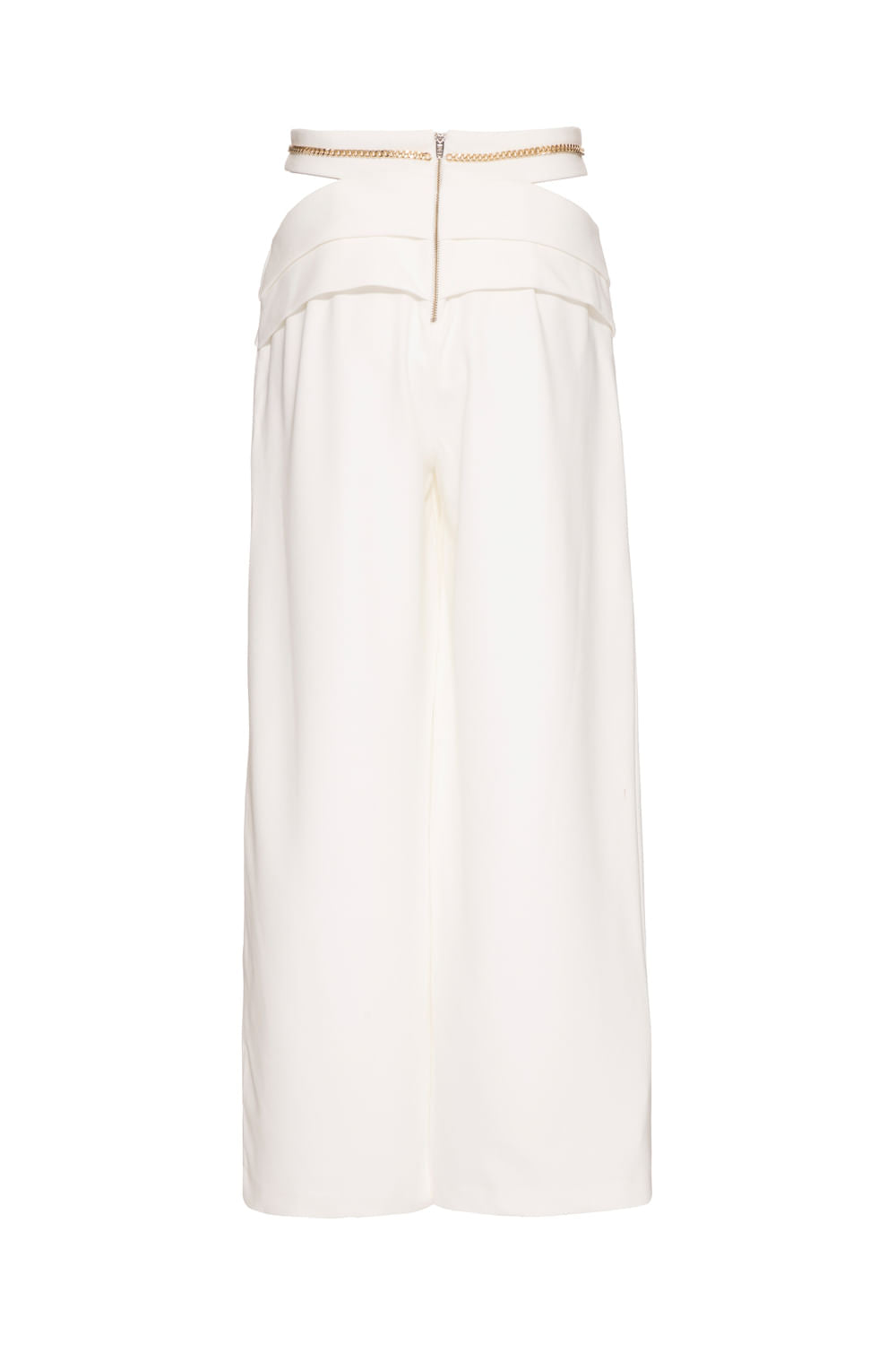 CALÇA AMPLA CORRENTE CREPE CHAIN OFF WHITE