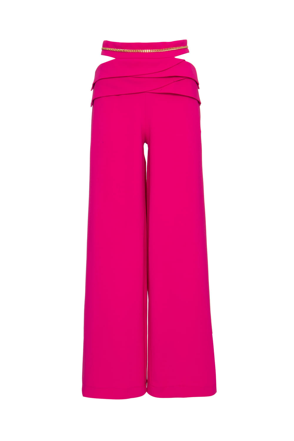 CALÇA AMPLA CORRENTE CREPE CHAIN PINK