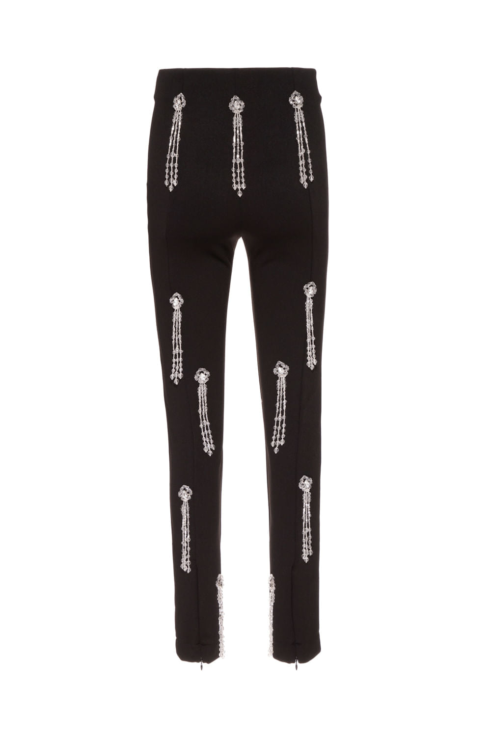 CALÇA SLIM BORDADA CREPE CRYSTAL PRETO