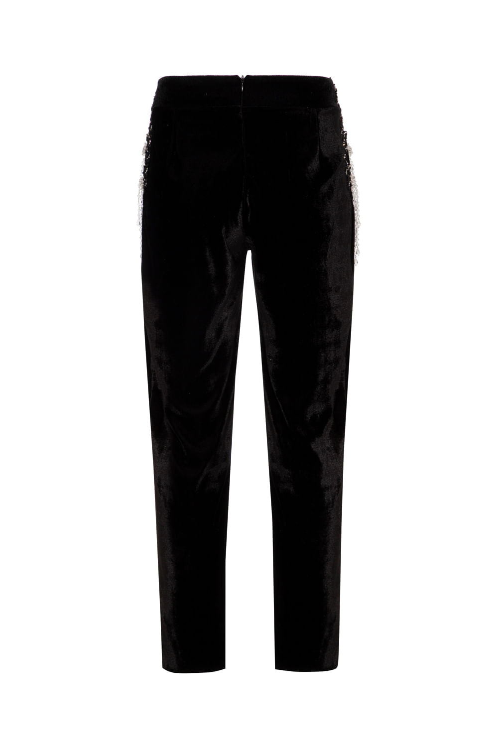 Calça bordada veludo crystal preto