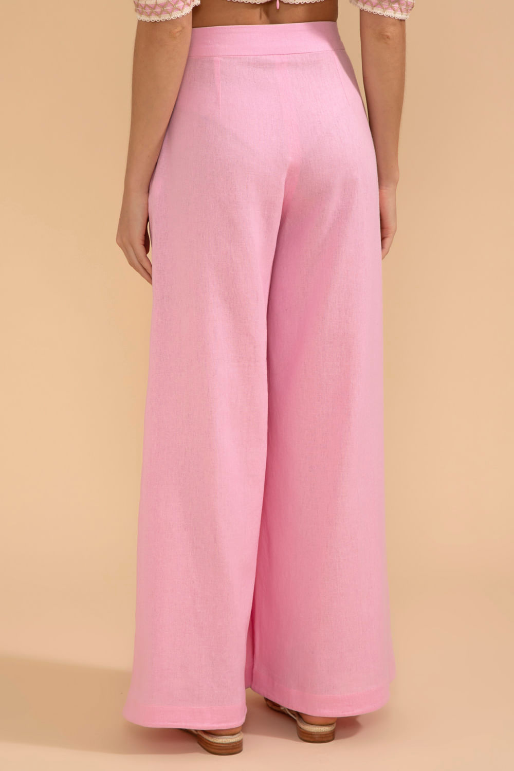 CALÇA PANTALONA LINHO FRENCH ROSA
