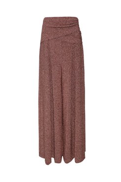 CALÇA AMPLA LUREX BARDOT COBRE