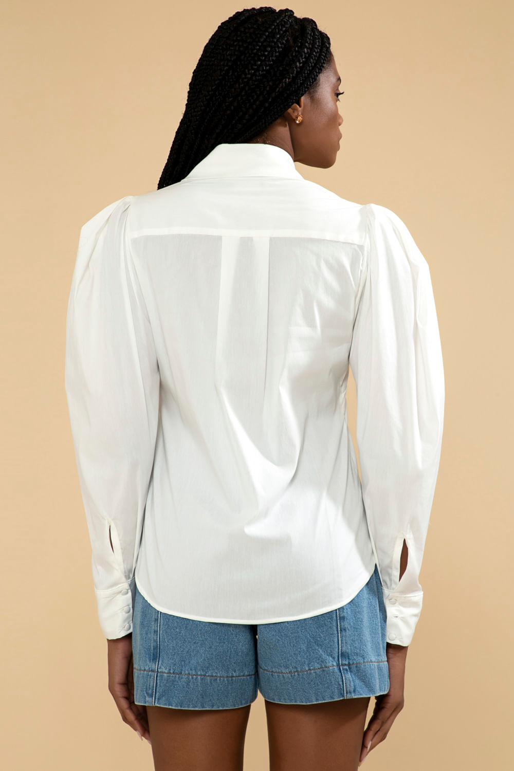 CAMISA BORDADA TRICOLINE JANE OFF WHITE