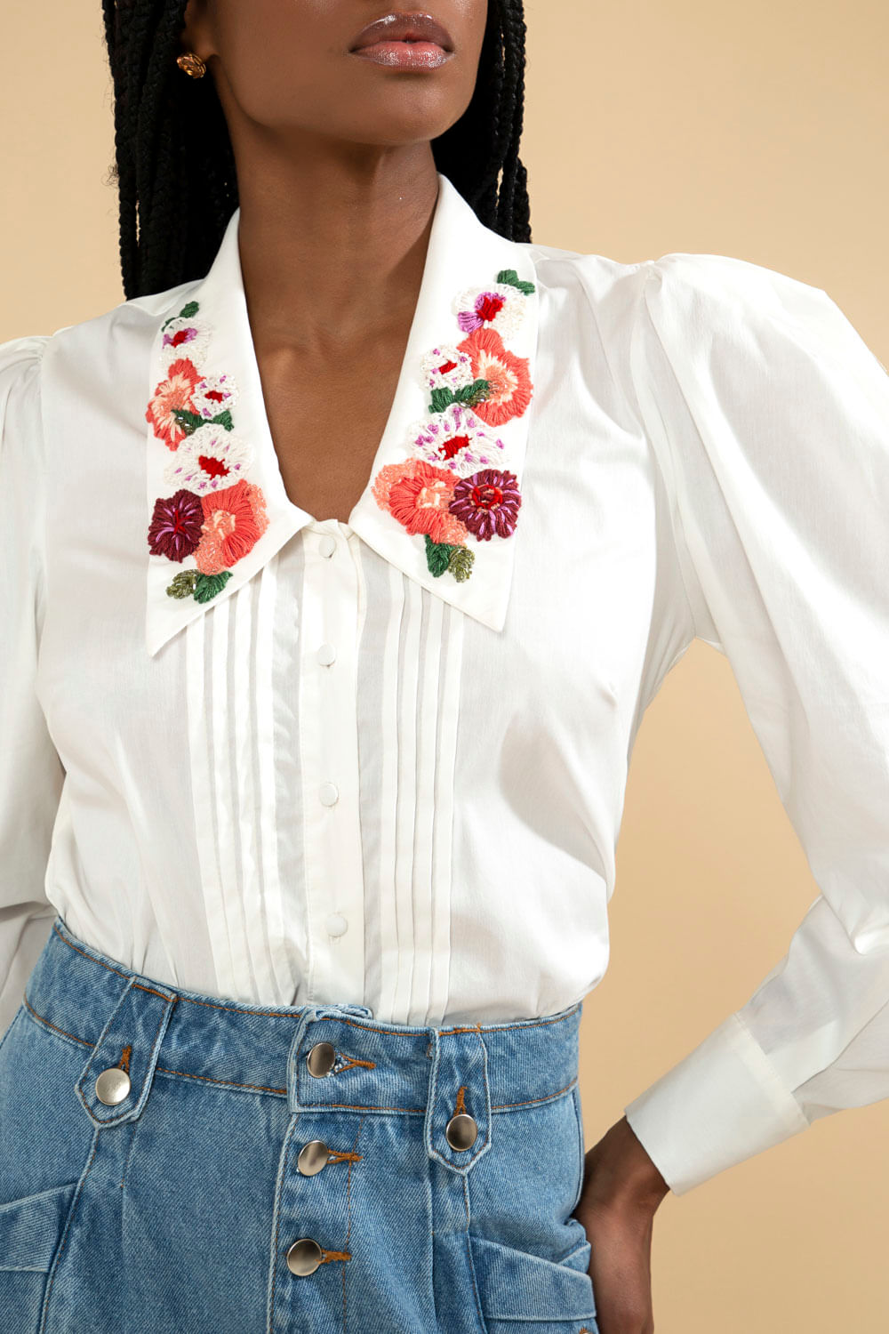 SAIA MÍDI AMARRAÇÃO TRICOLINE JANE OFF WHITE