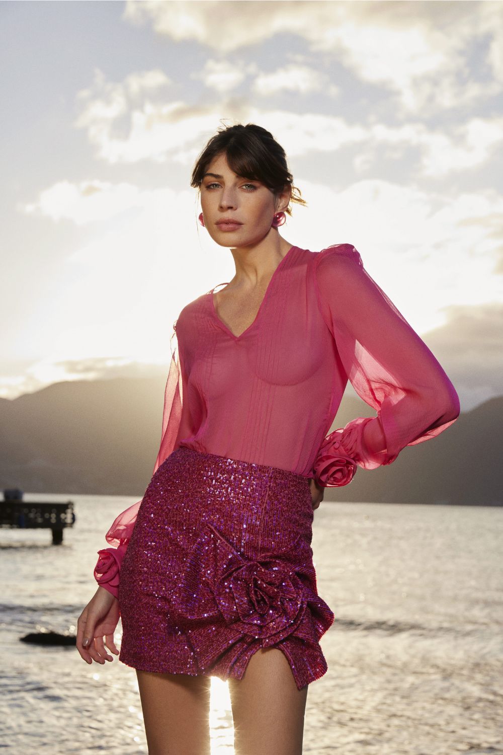 CAMISA TRANSPARÊNCIA FAIR LADY VERMELHO