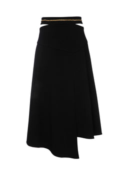 SAIA MÍDI CORRENTE CREPE CHAIN PRETO