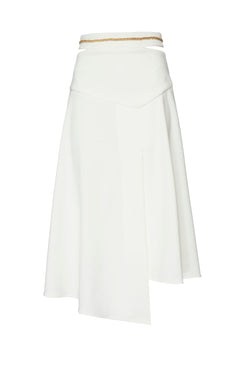 SAIA MÍDI CORRENTE CREPE CHAIN OFF WHITE