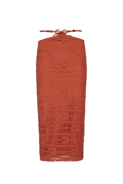 SAIA MÍDI ARGOLAS LYCRA APRICOT LARANJA