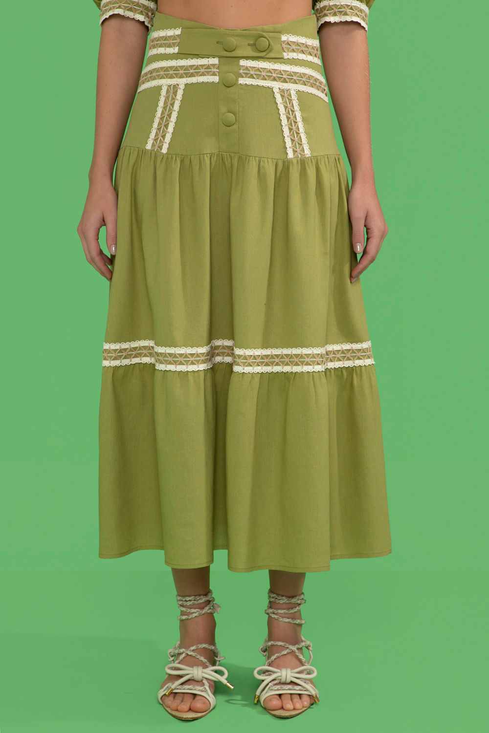 SAIA MÍDI ENTREMEIO LINHO FRENCH VERDE