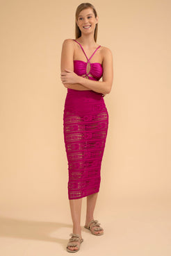 SAIA MÍDI LYCRA APRICOT PINK
