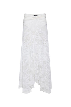 SAIA MÍDI ASSIMÉTRICA TELA FARROW OFF WHITE