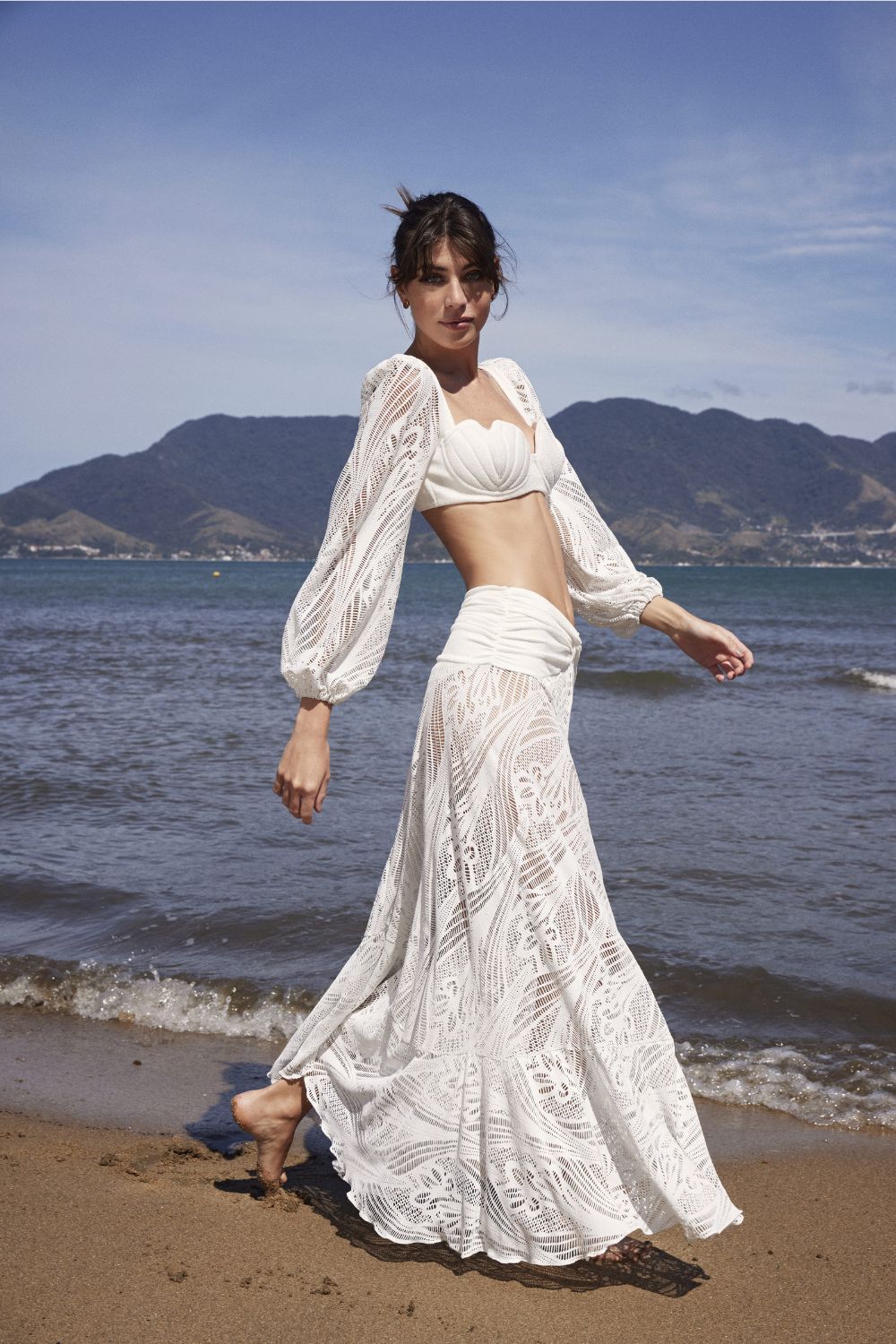 SAIA MÍDI ASSIMÉTRICA TELA FARROW OFF WHITE