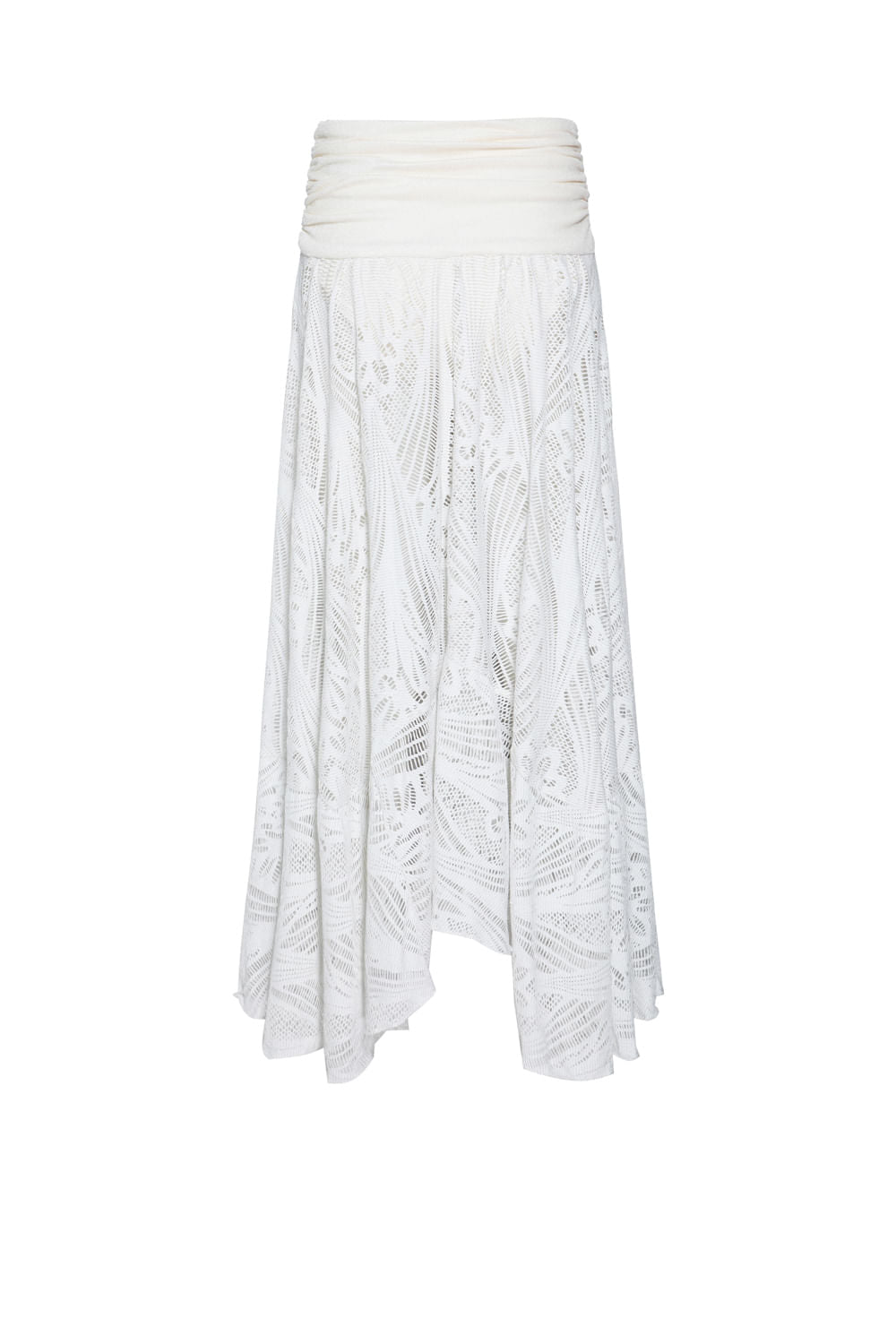 SAIA MÍDI ASSIMÉTRICA TELA FARROW OFF WHITE