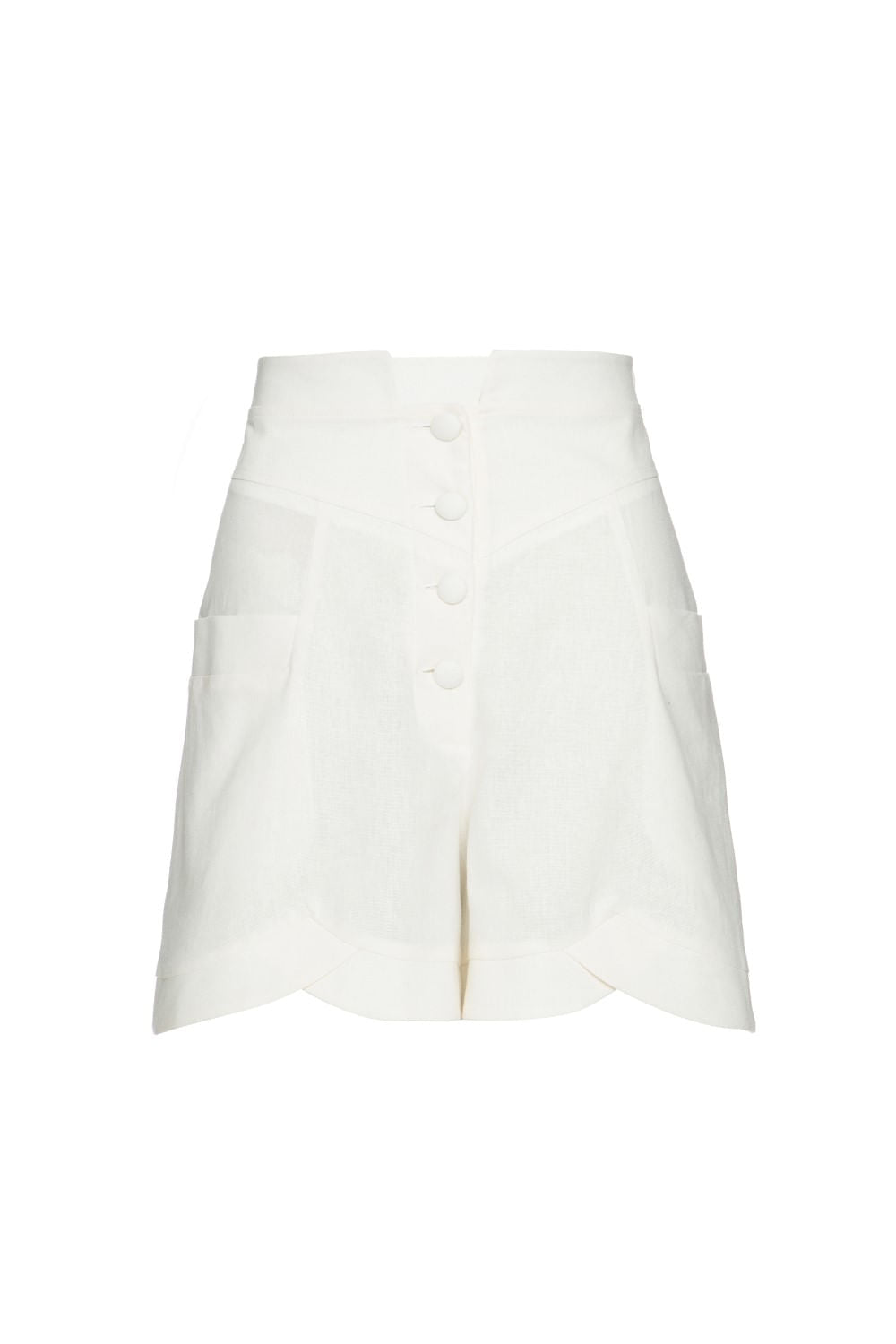 SHORT BOTÕES LINHO FRENCH OFF WHITE