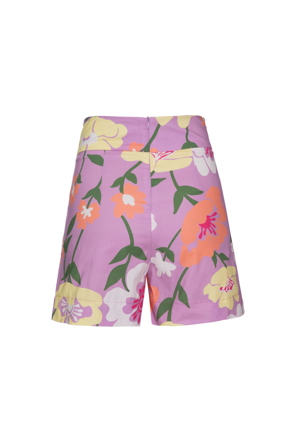SHORT RETRÔ FLOWER LILAS