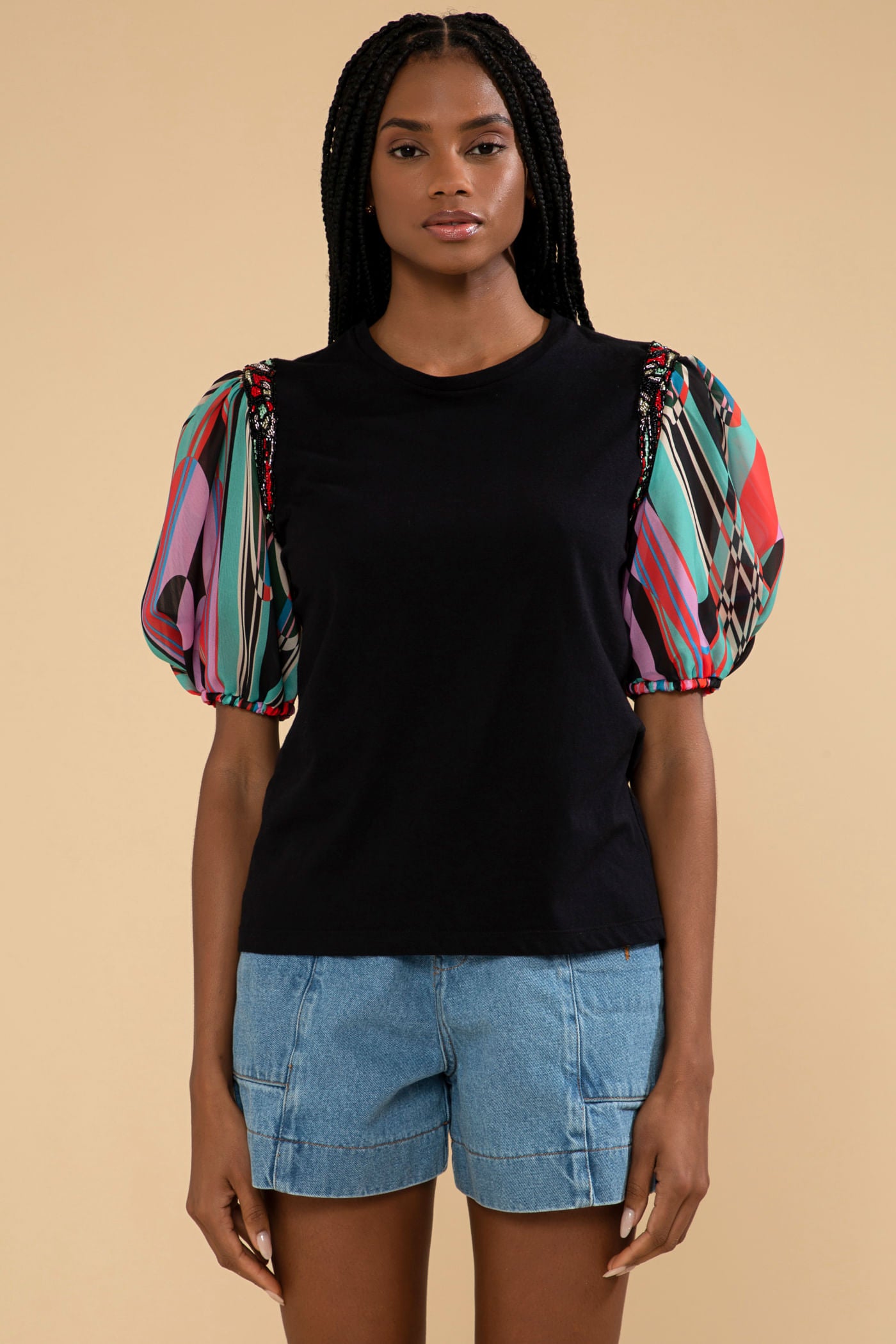 T-SHIRT PSICODELIA PRETO