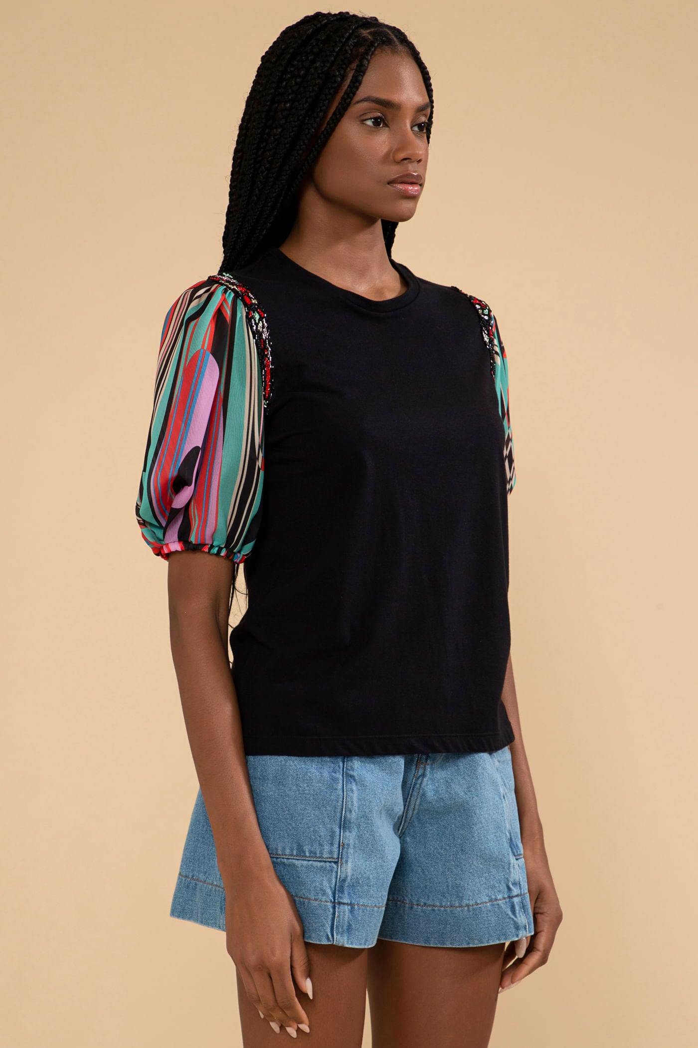 T-SHIRT PSICODELIA PRETO