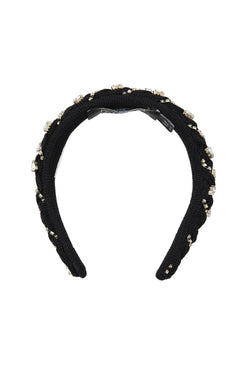 TIARA BORDADA MALHA BASEL PRETO