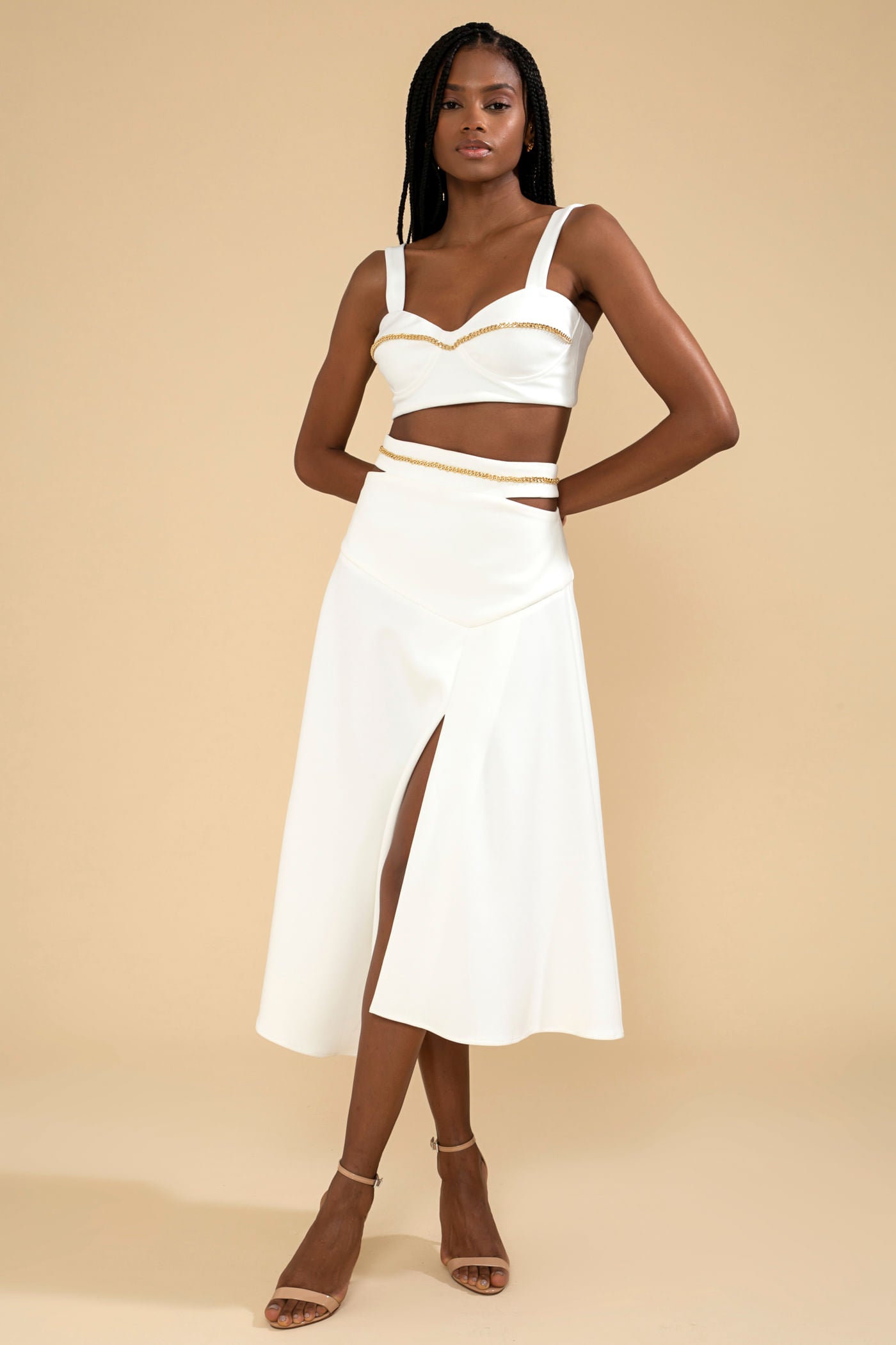 TOP CORRENTE CREPE CHAIN OFF WHITE