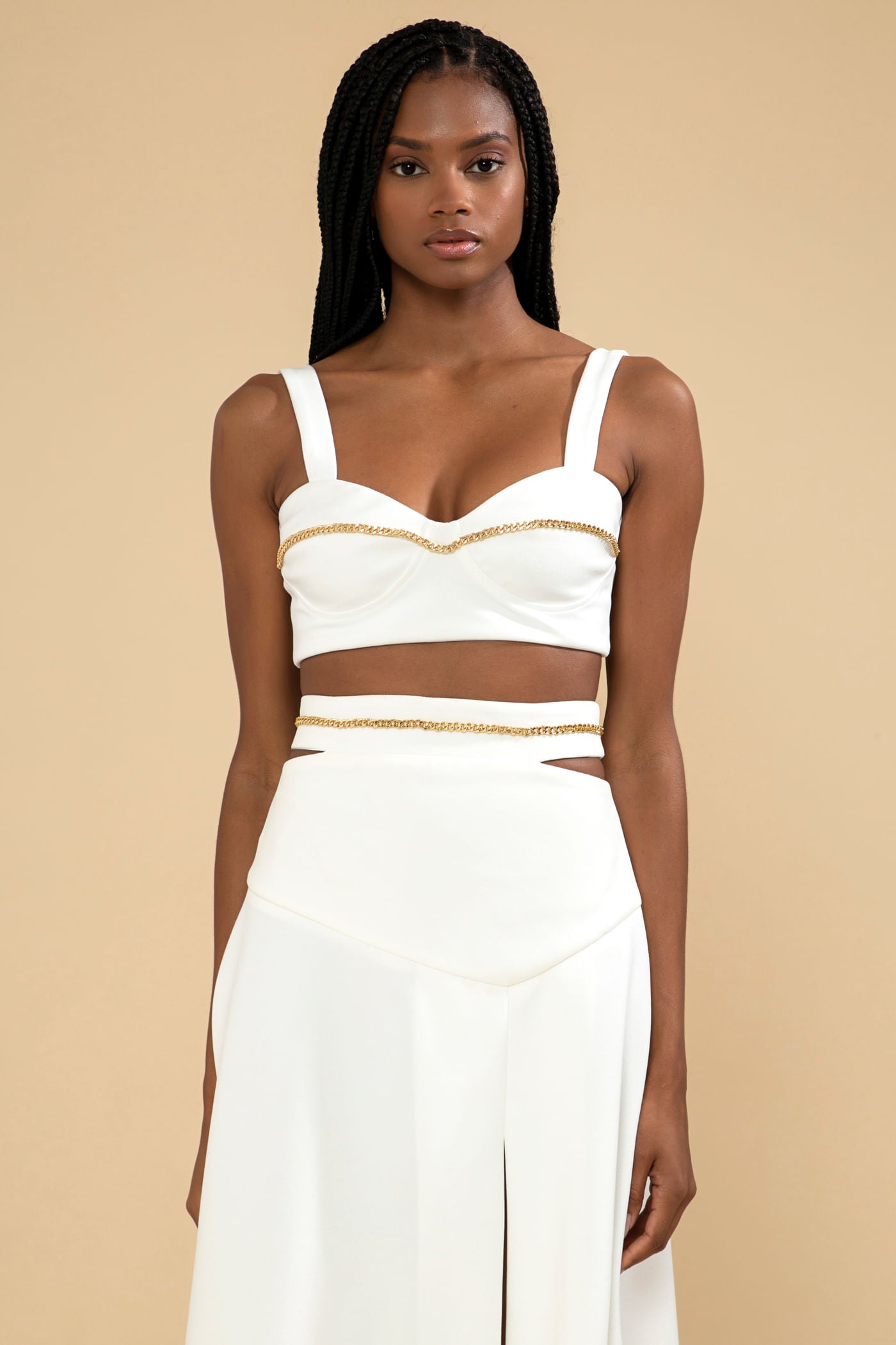 TOP CORRENTE CREPE CHAIN OFF WHITE