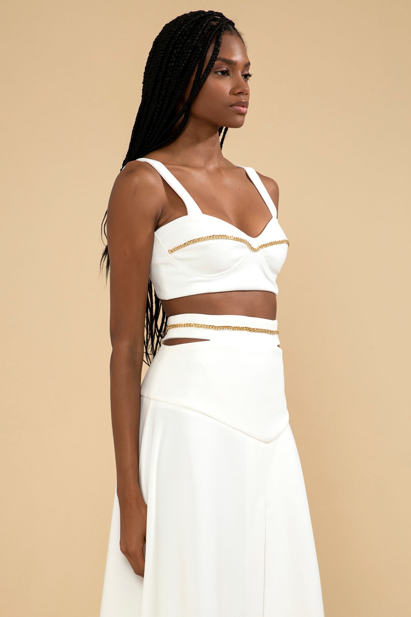 TOP CORRENTE CREPE CHAIN OFF WHITE