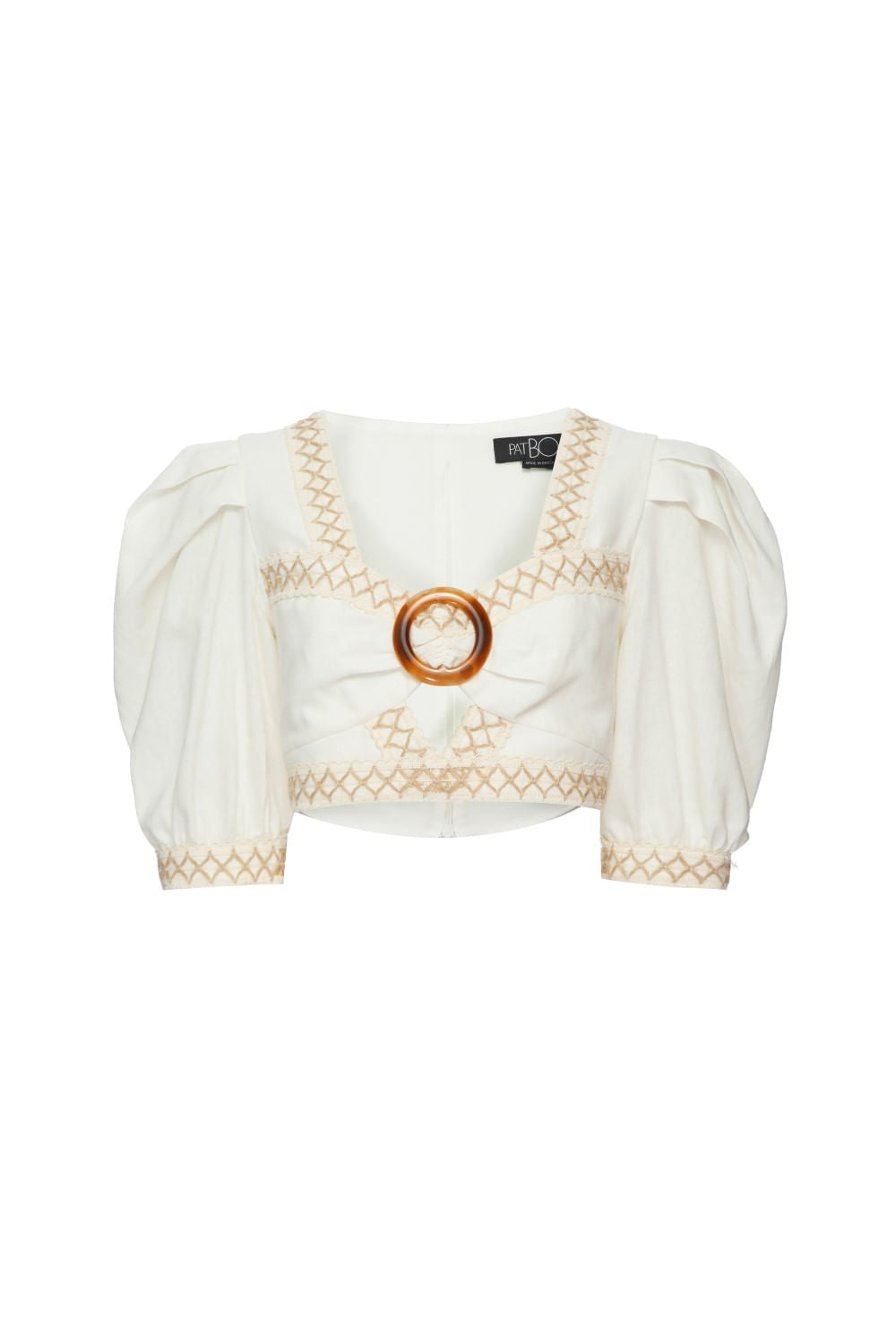 TOP CROPPED ENTREMEIO LINHO FRENCH OFF WHITE