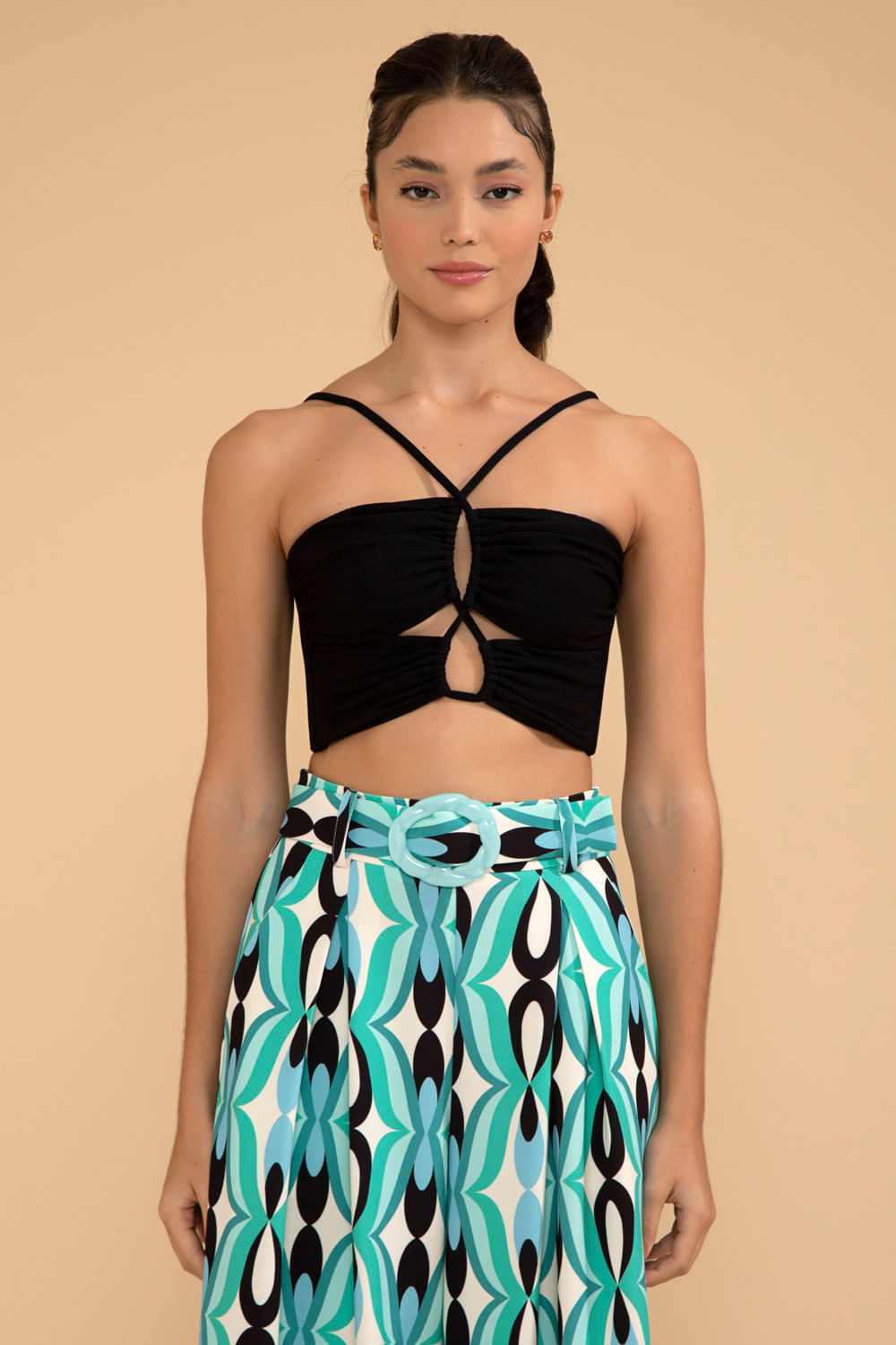 TOP FRANZIDO MALHA BASEL PRETO