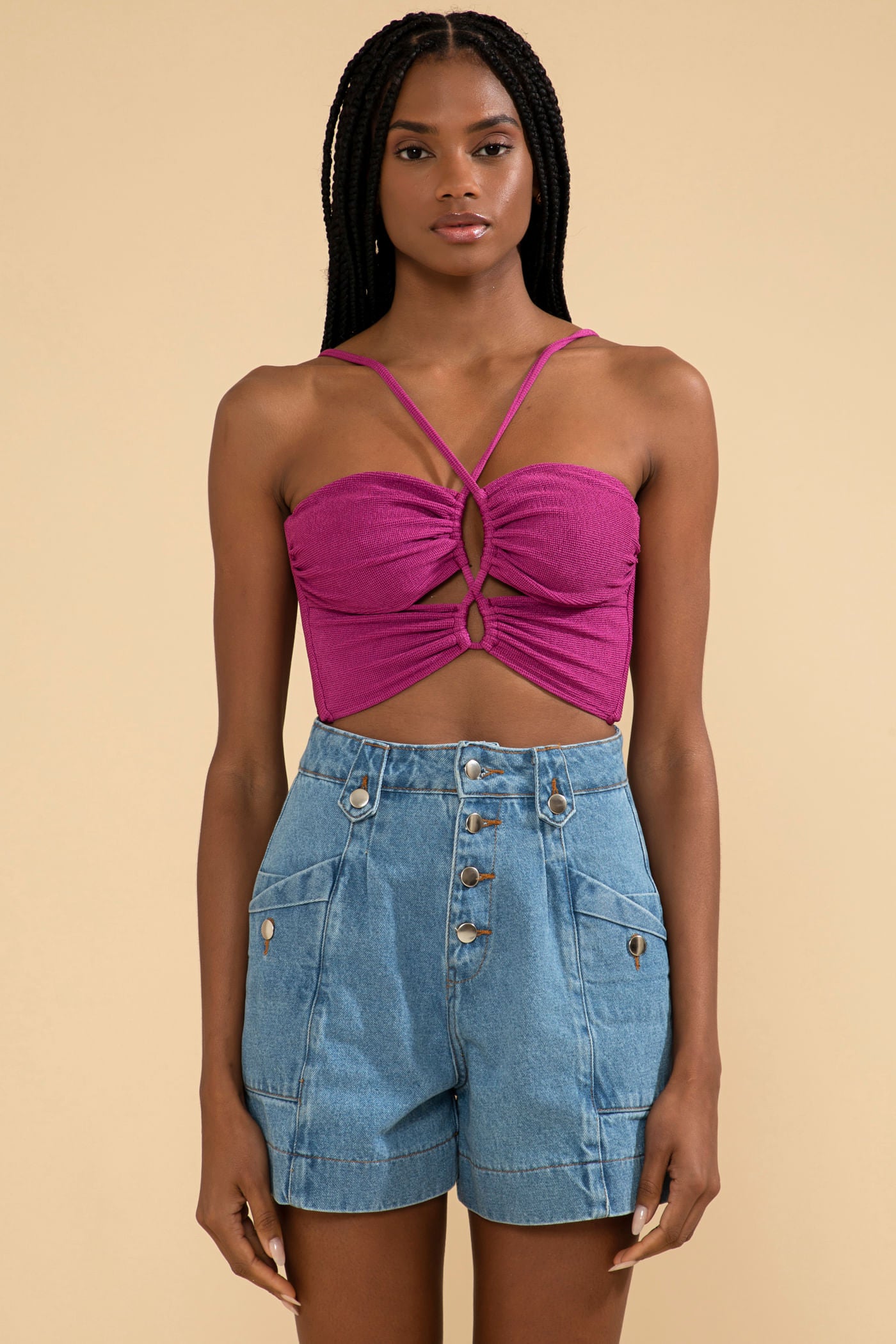 TOP FRANZIDO MALHA BASEL PINK