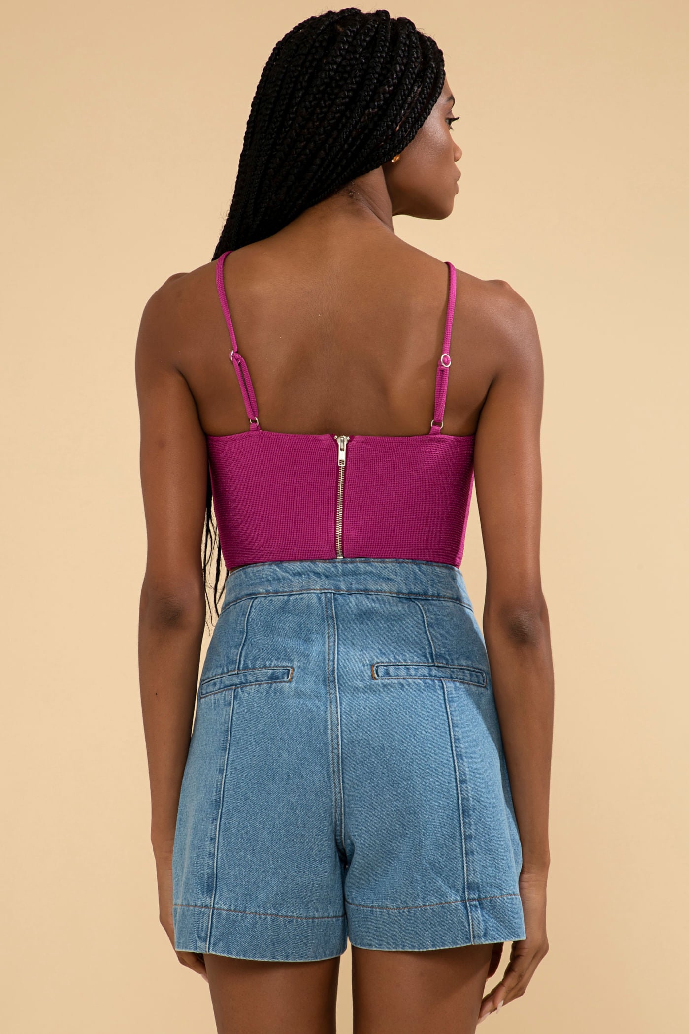 TOP FRANZIDO MALHA BASEL PINK