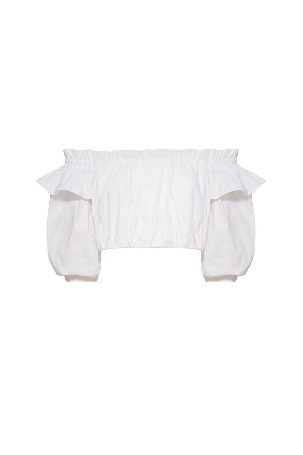 TOP CROPPED BABADO TRICOLINE JANE OFF WHITE