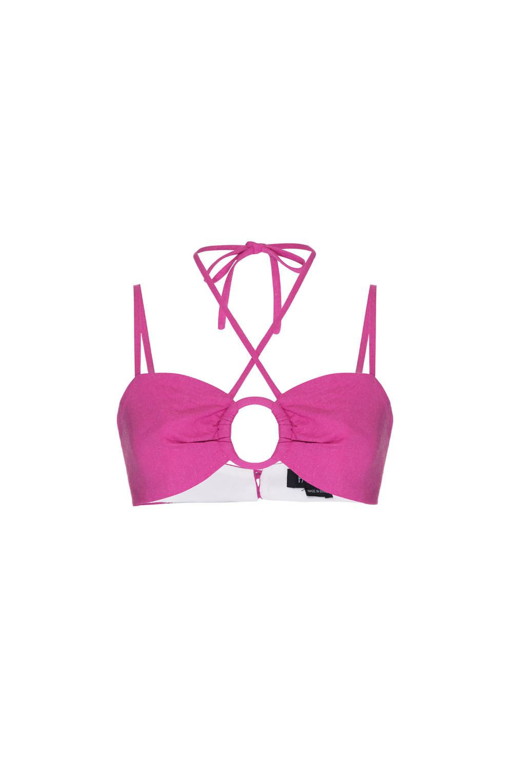 TOP CROPPED ARGOLA LINHO BALNEÁRIO PINK