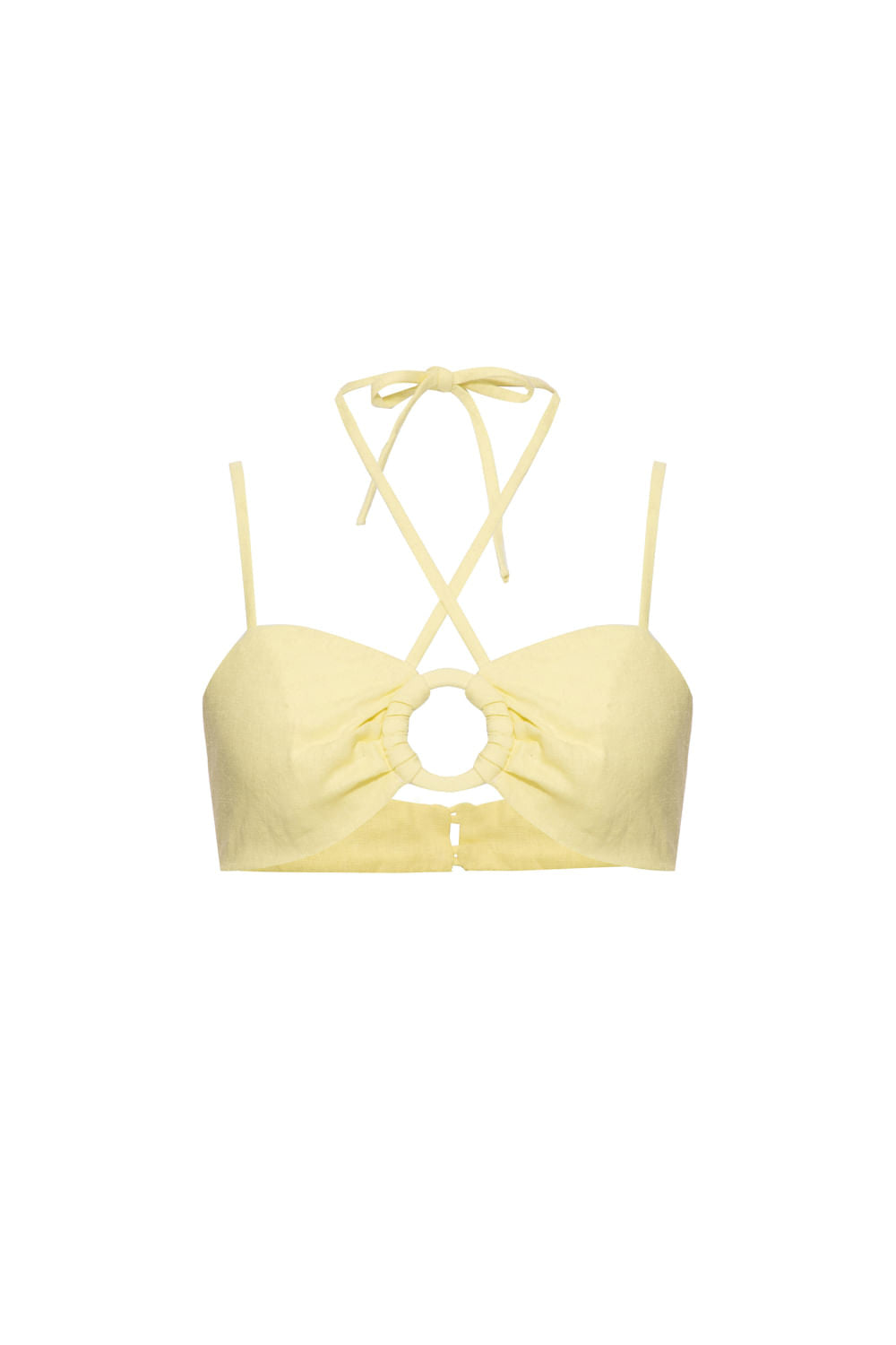 TOP CROPPED ARGOLA LINHO BALNEÁRIO AMARELO