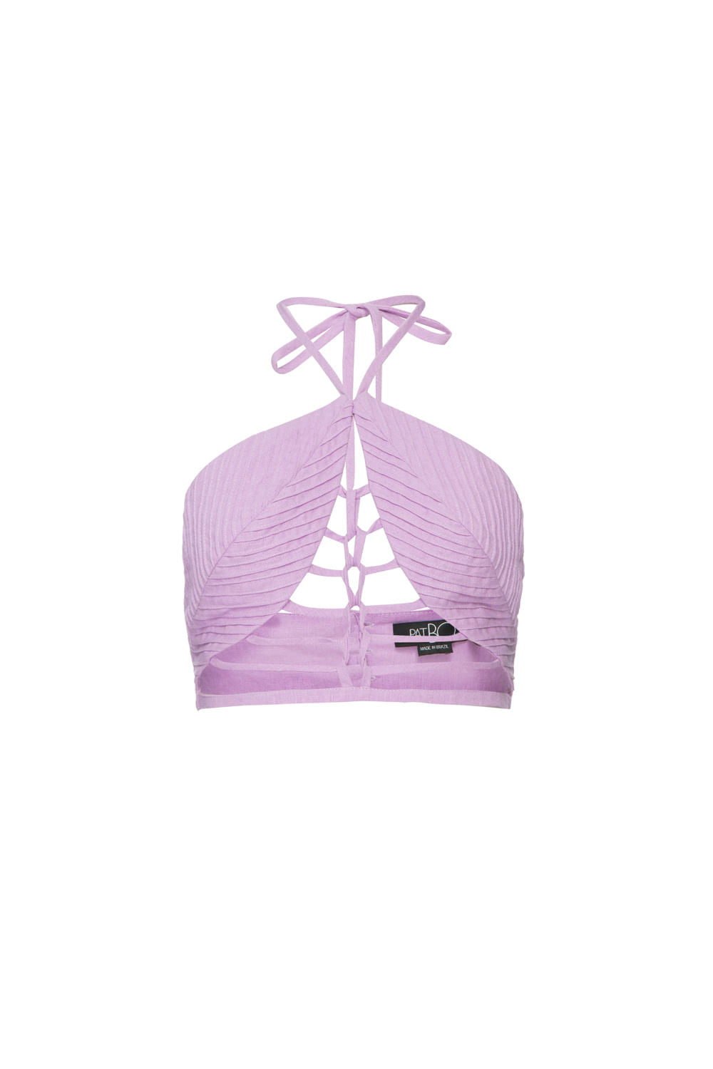 TOP CROPPED TIRAS LINHO BALNEÁRIO LILAS