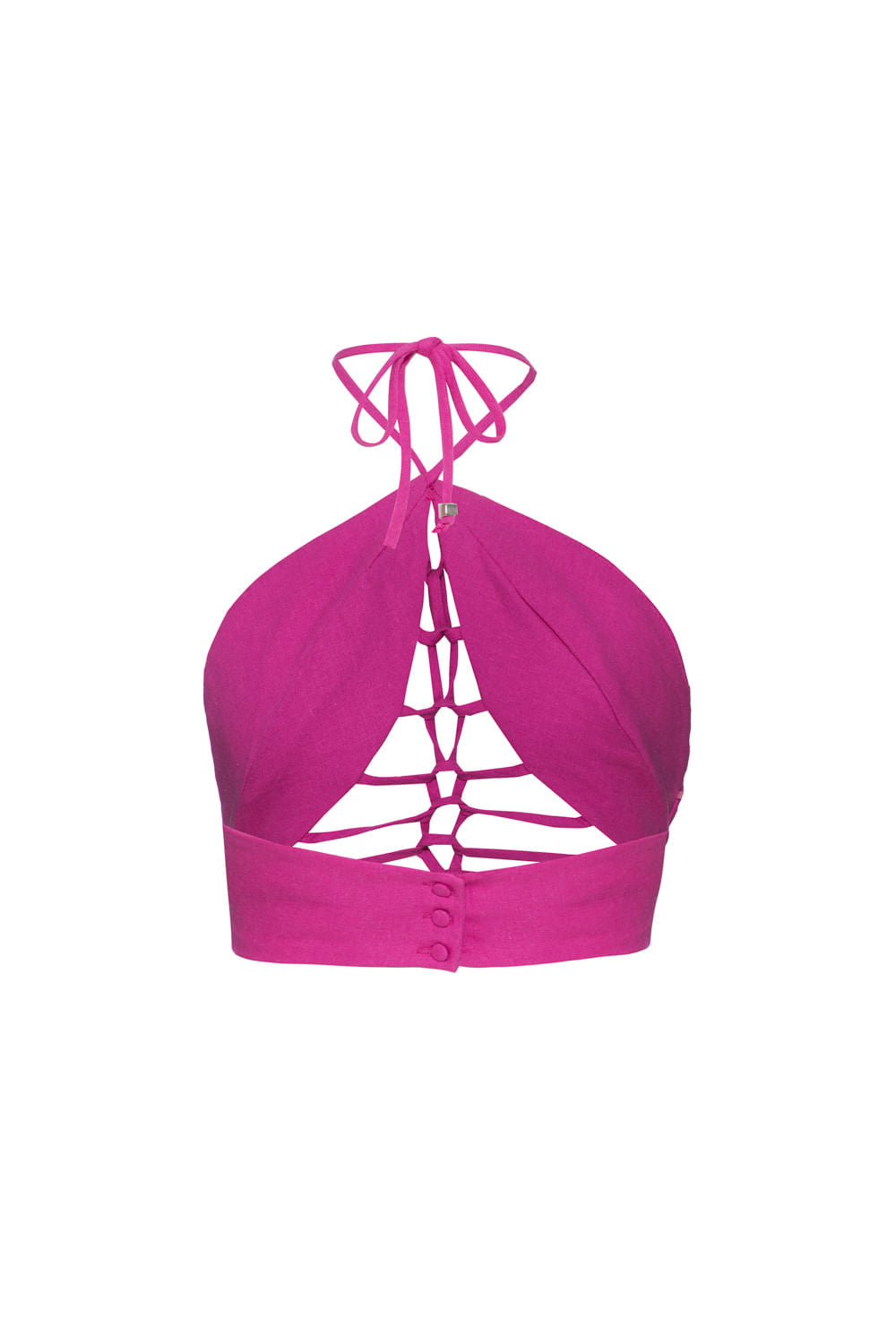 TOP CROPPED TIRAS LINHO BALNEÁRIO PINK