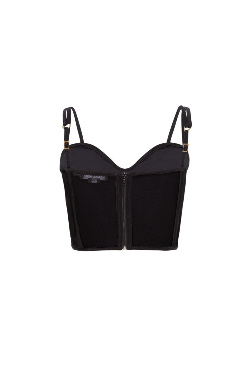 TOP CROPPED FLOR BORDADA LYCRA JACKIE PRETO