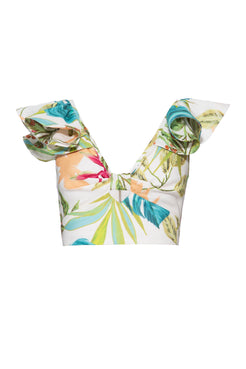 TOP CROPPED BABADO TROPICÁLIA OFF WHITE