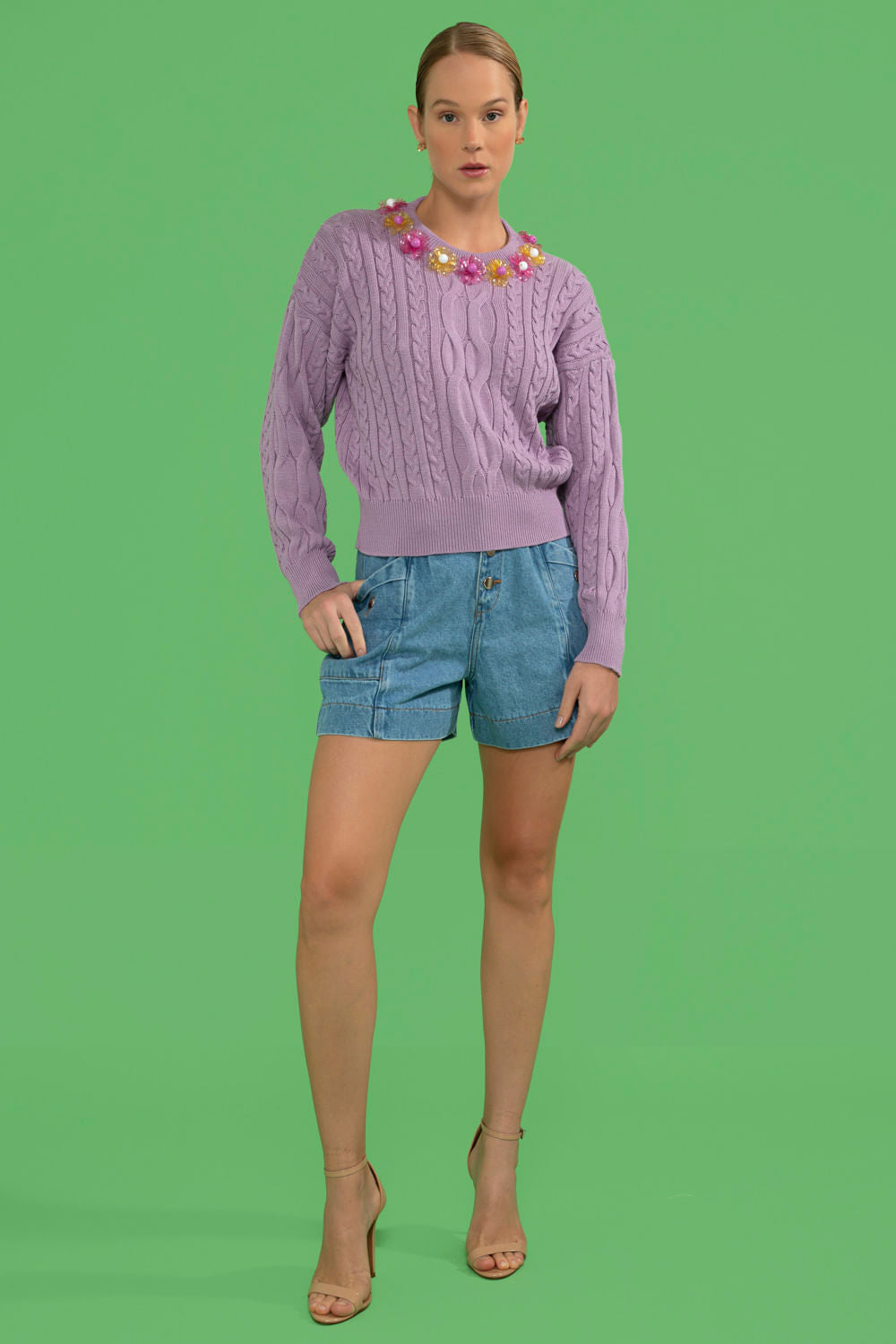 TRICOT FLORES DREAM FESTIVAL LILAS