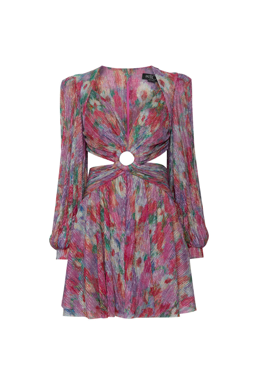 VESTIDO CURTO ARGOLA GARDEN COSMOS ROSA