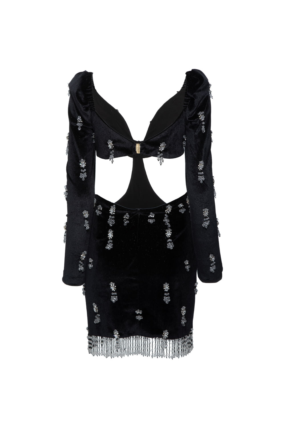VESTIDO CURTO VELUDO DUBAI PRETO