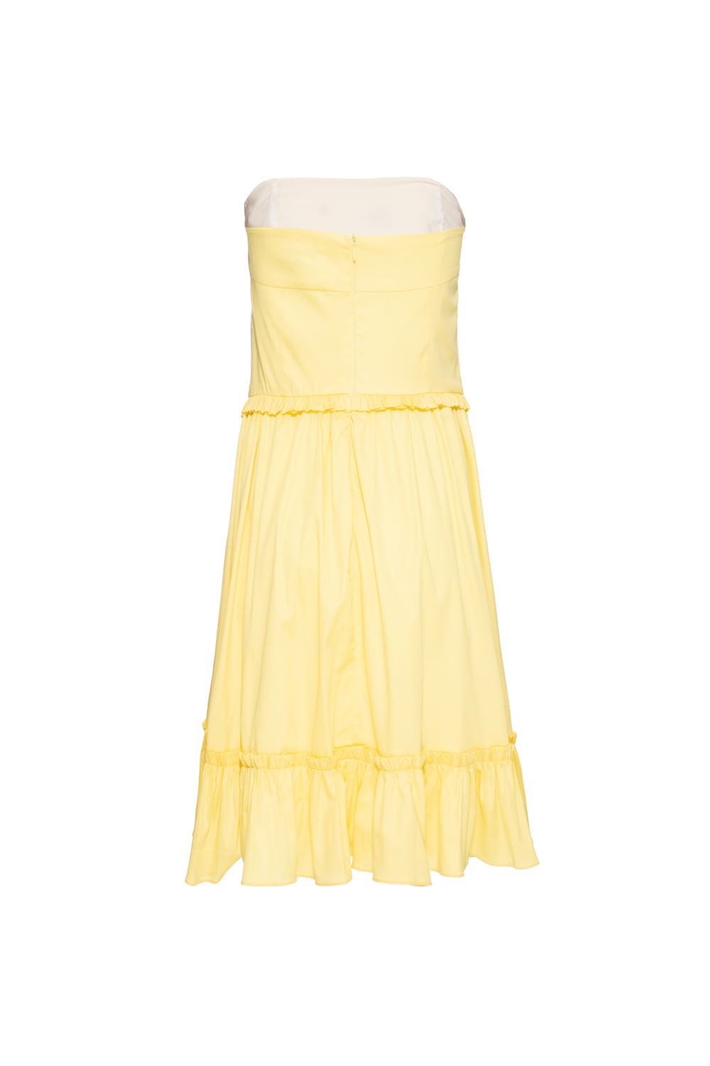VESTIDO CURTO BORDADO TRICOLINE JANE AMARELO